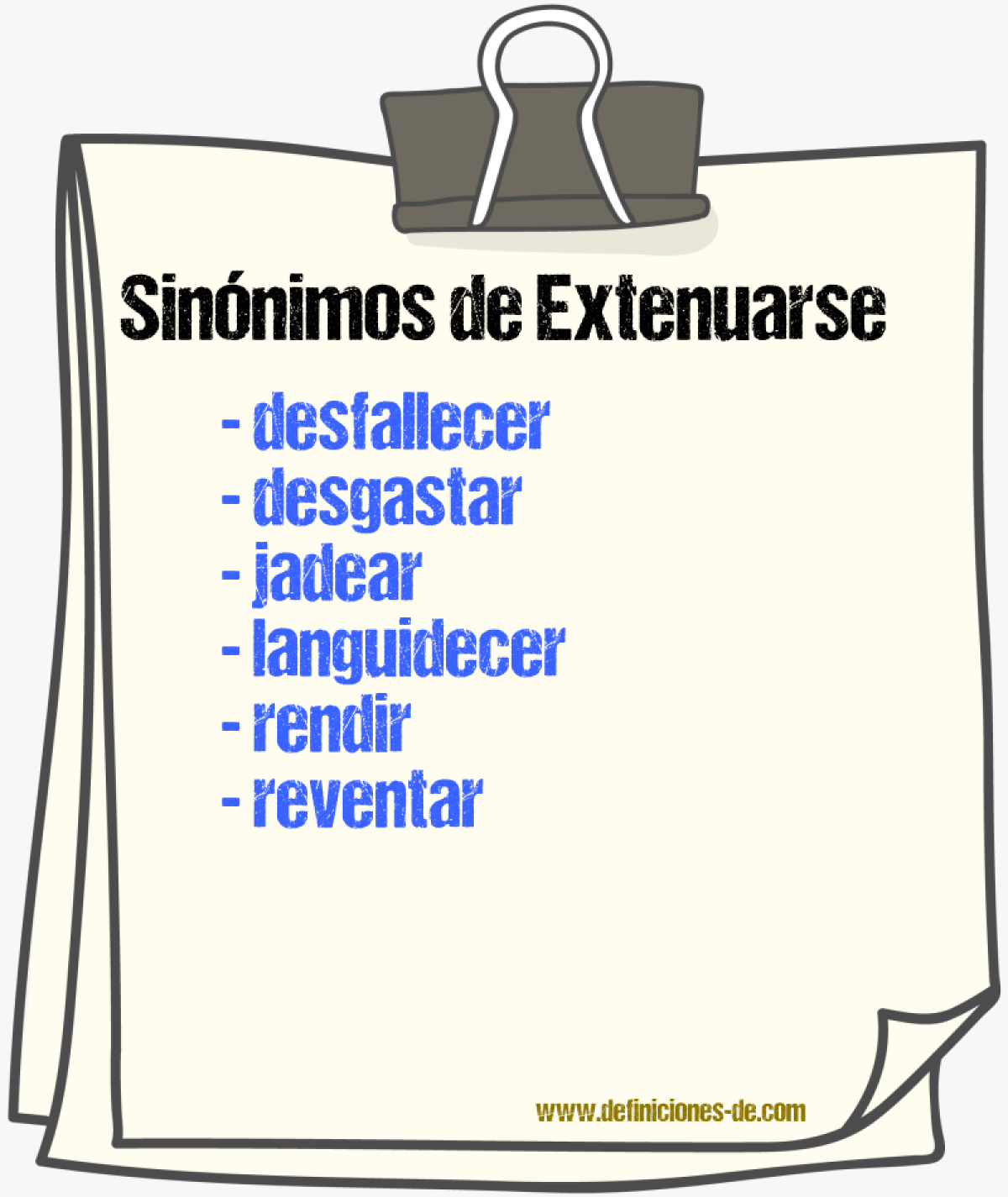 Sinnimos de extenuarse