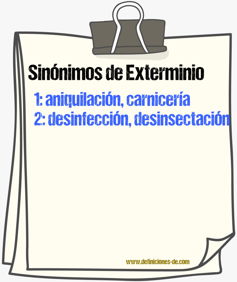 Sinnimos de exterminio