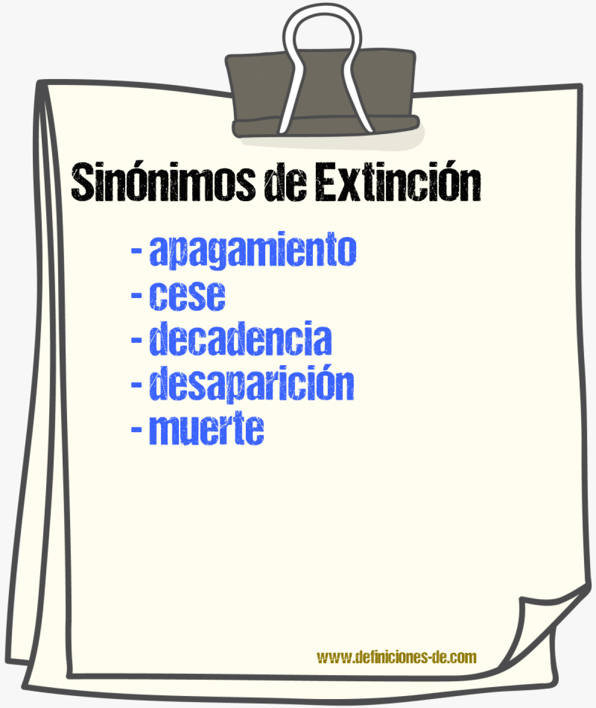 Sinónimos de extinción