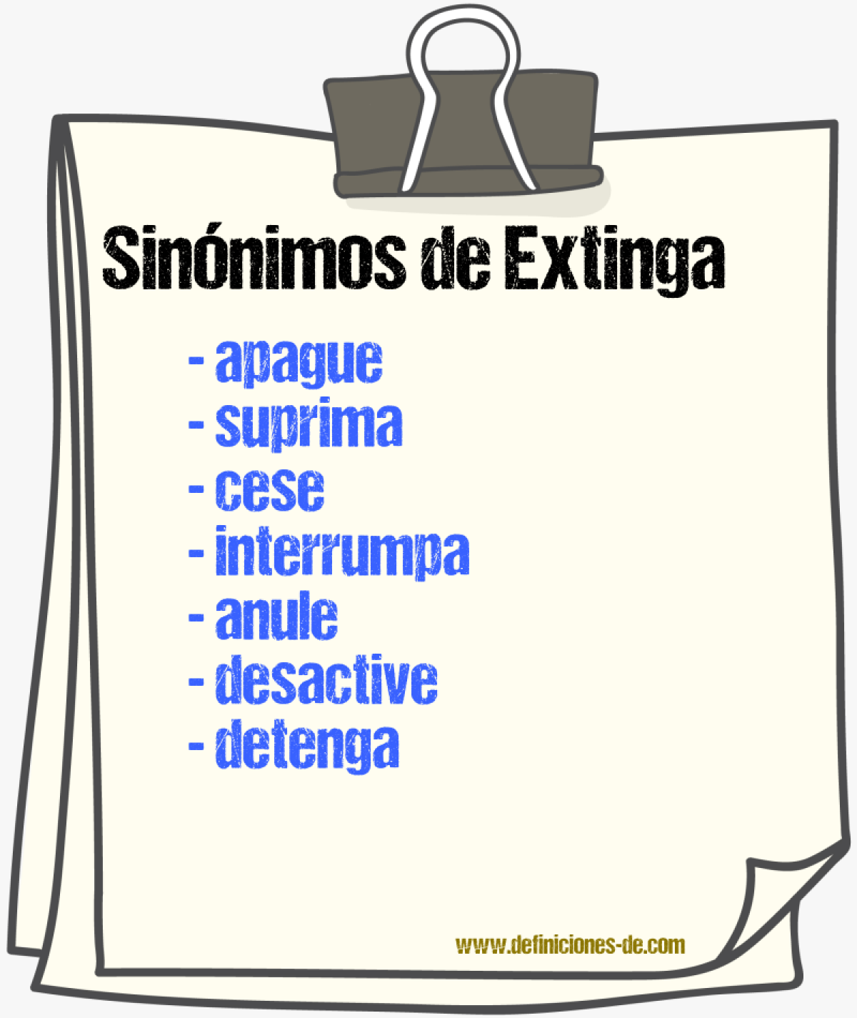 Sinónimos de extinga