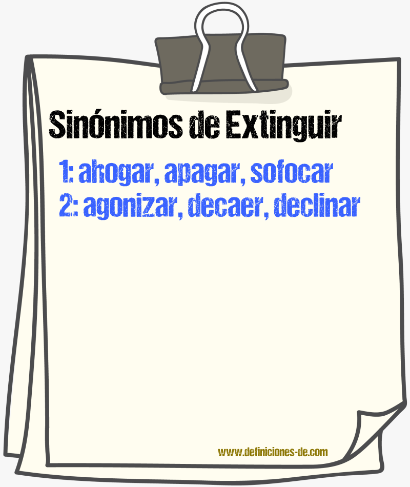 Sinnimos de extinguir