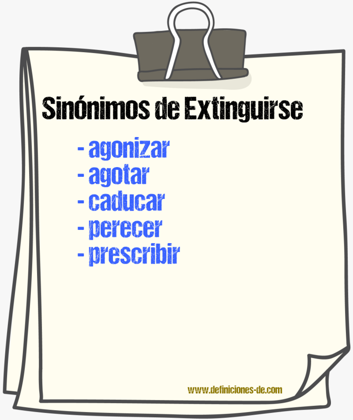 Sinnimos de extinguirse