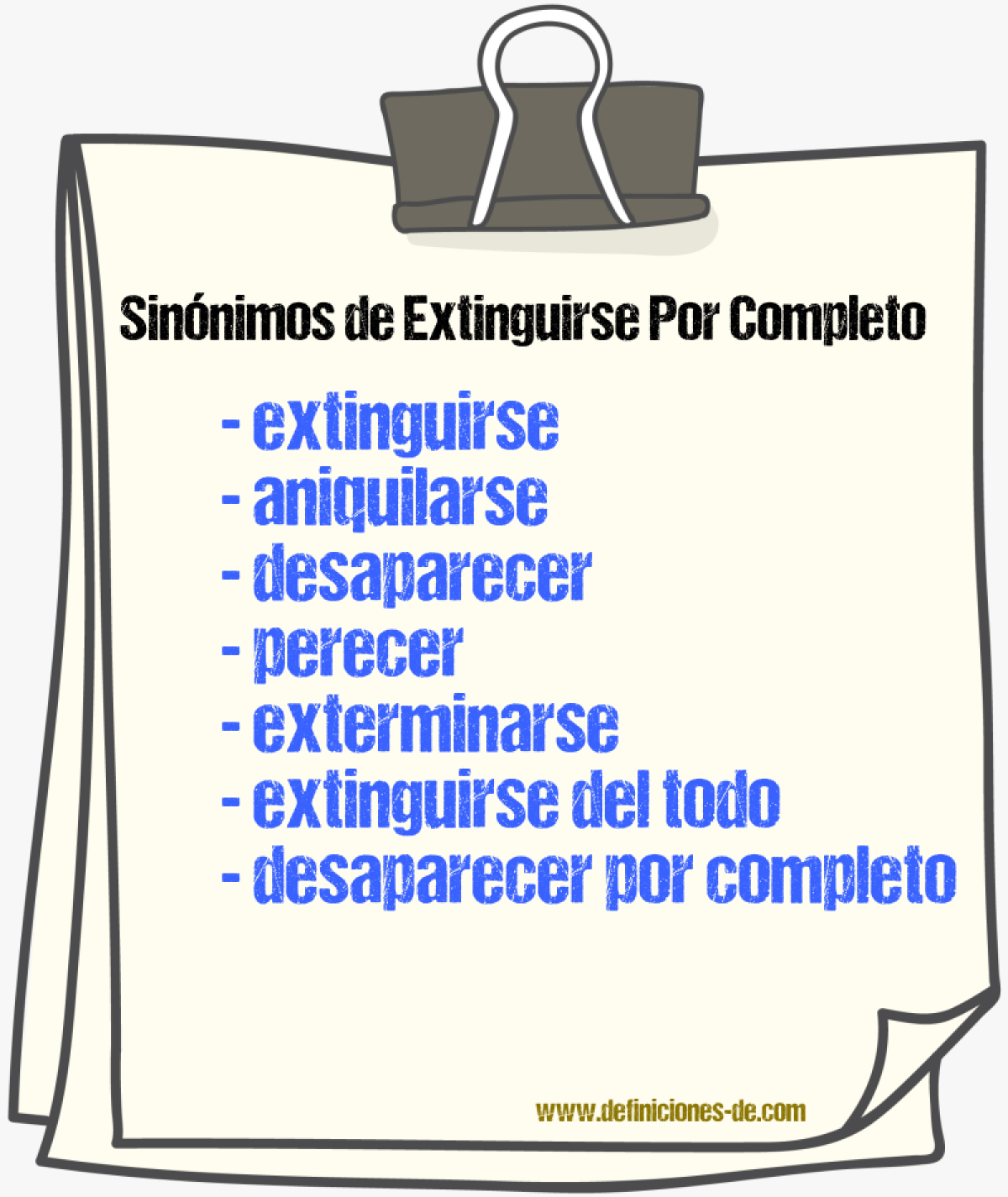 Sinónimos de extinguirse por completo