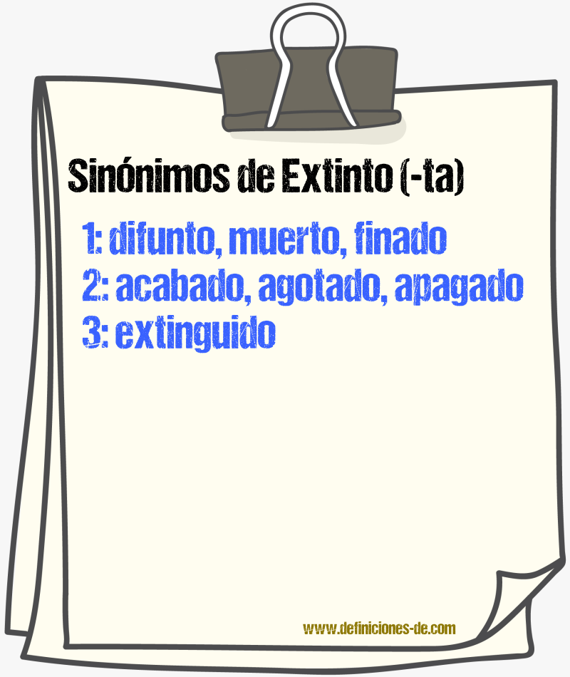 Sinnimos de extinto