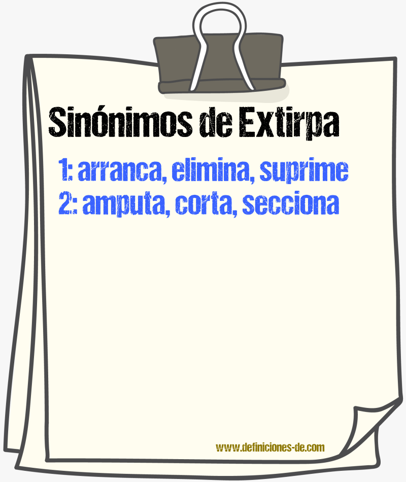 Sinónimos de extirpa