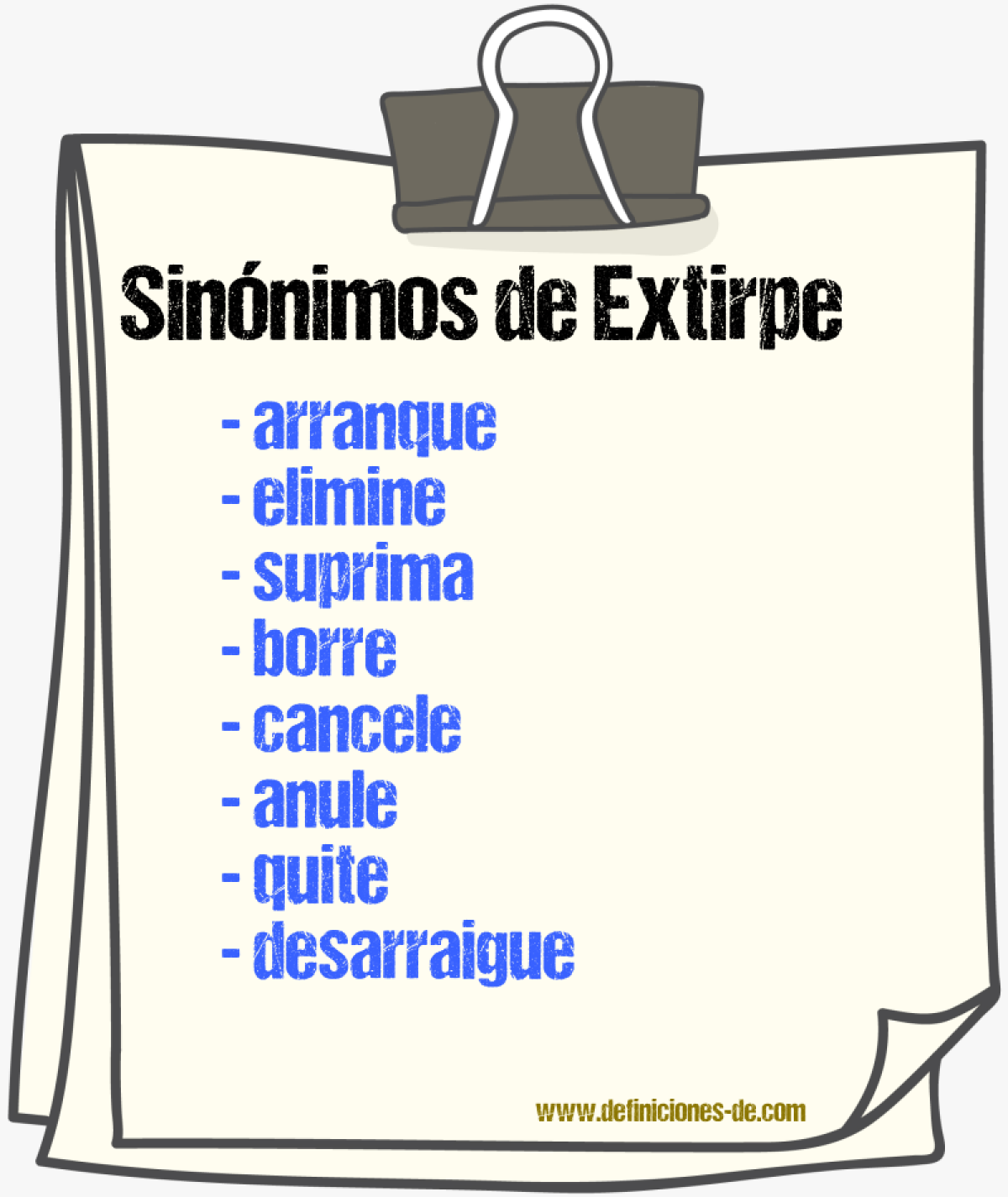 Sinónimos de extirpe