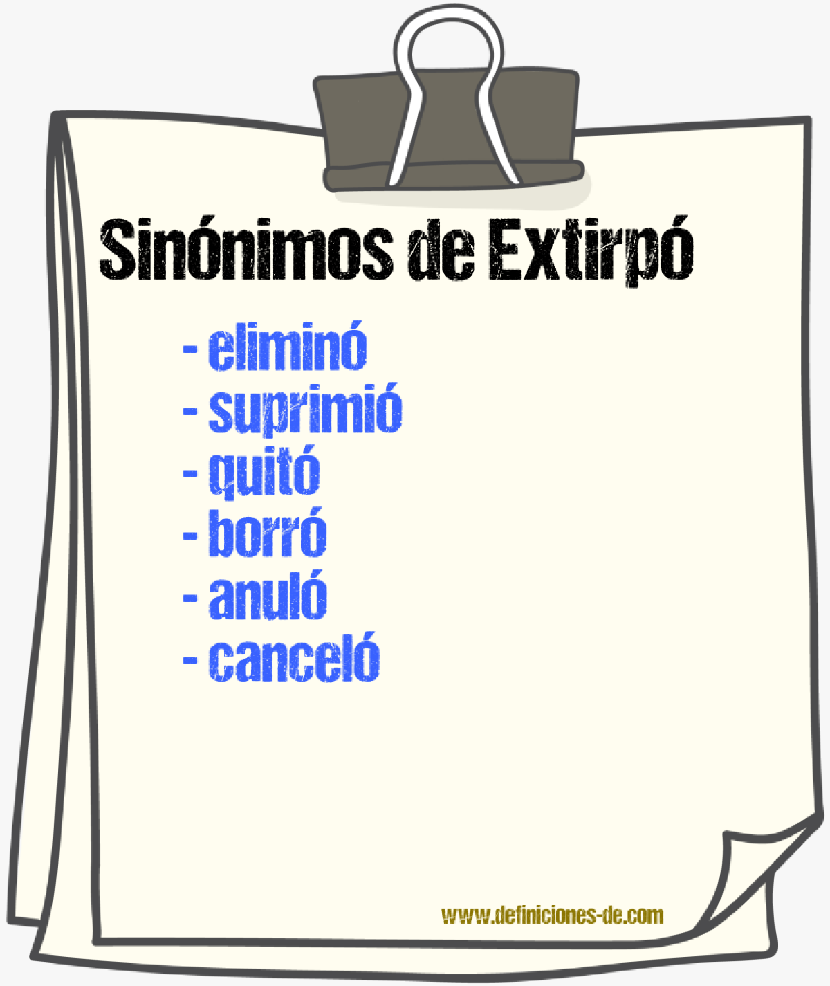 Sinónimos de extirpó