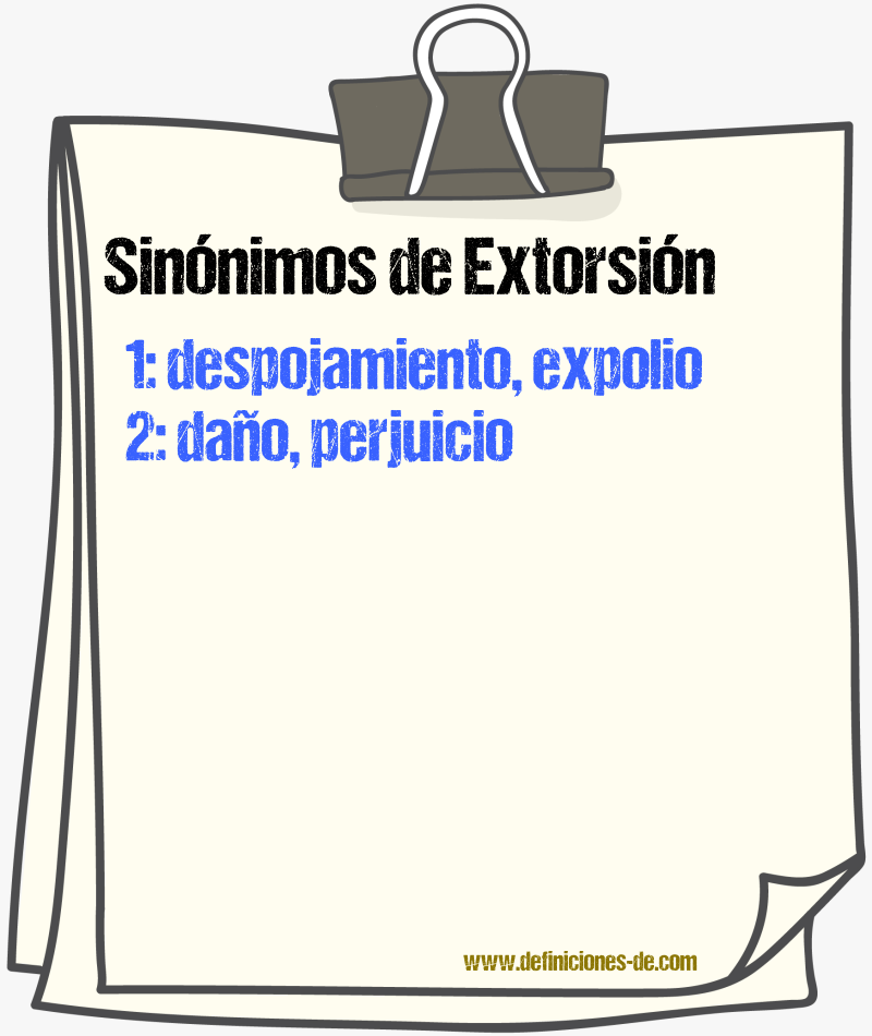 Sinnimos de extorsin