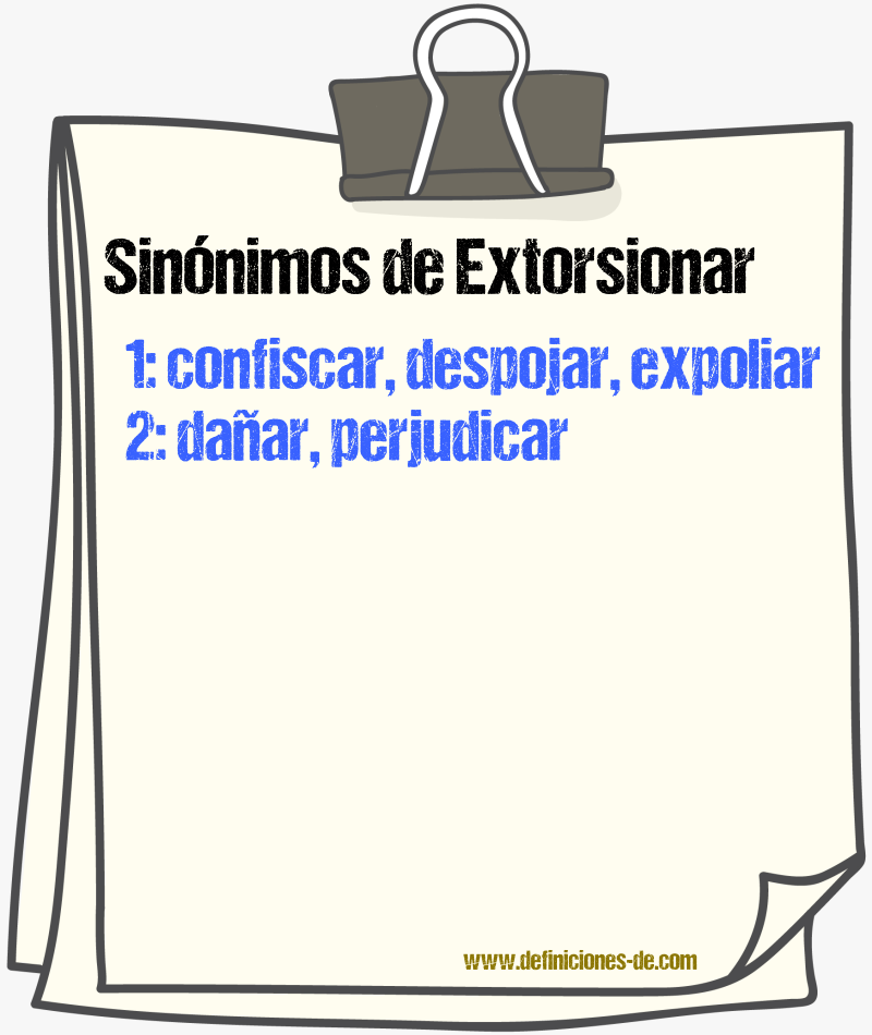 Sinnimos de extorsionar