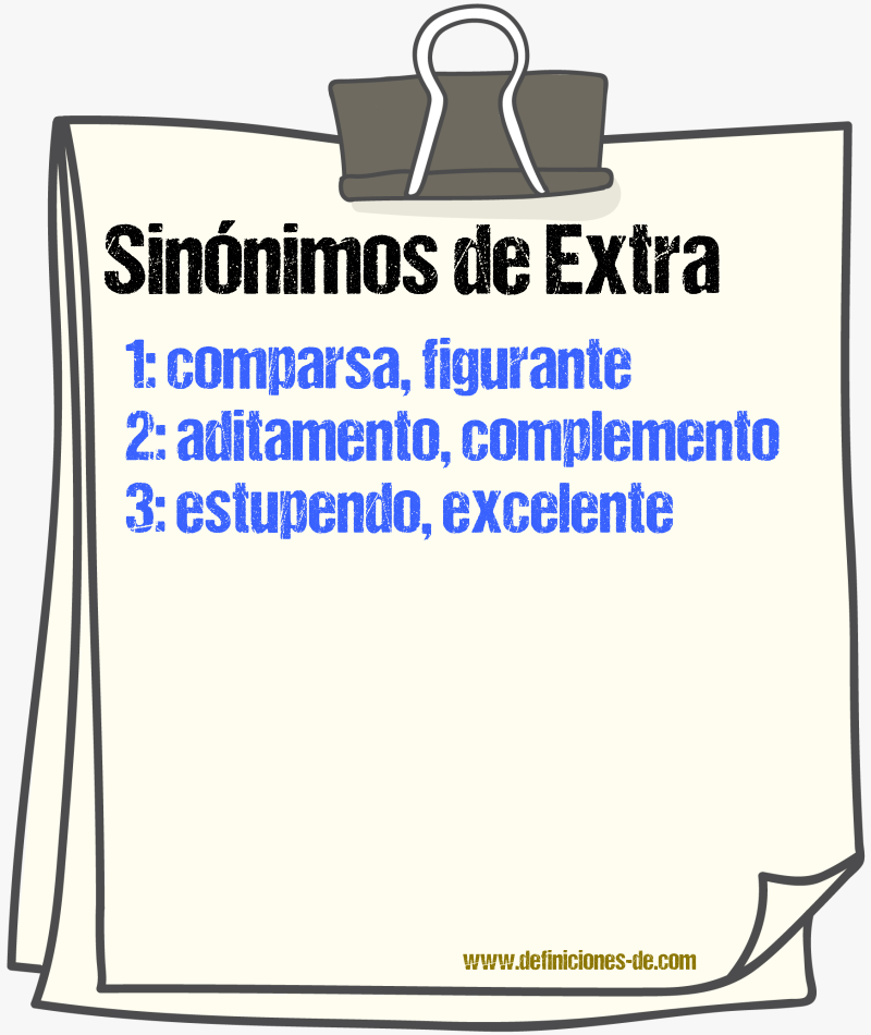 Sinnimos de extra