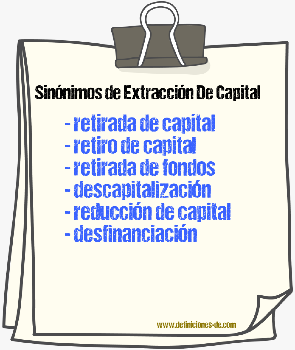 Sinónimos de extracción de capital