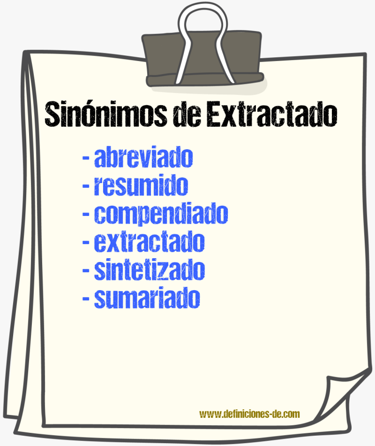 Sinónimos de extractado