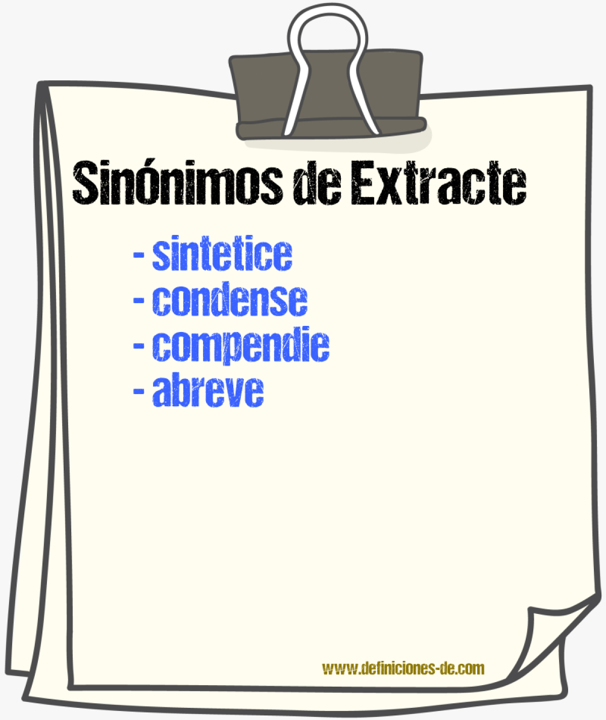 Sinónimos de extracte