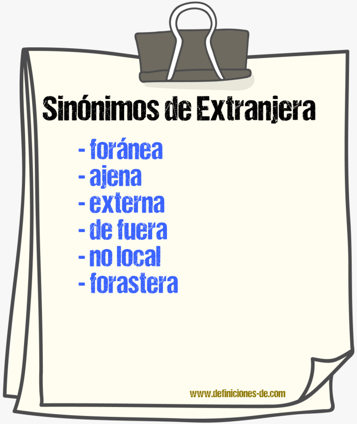 Sinónimos de extranjera