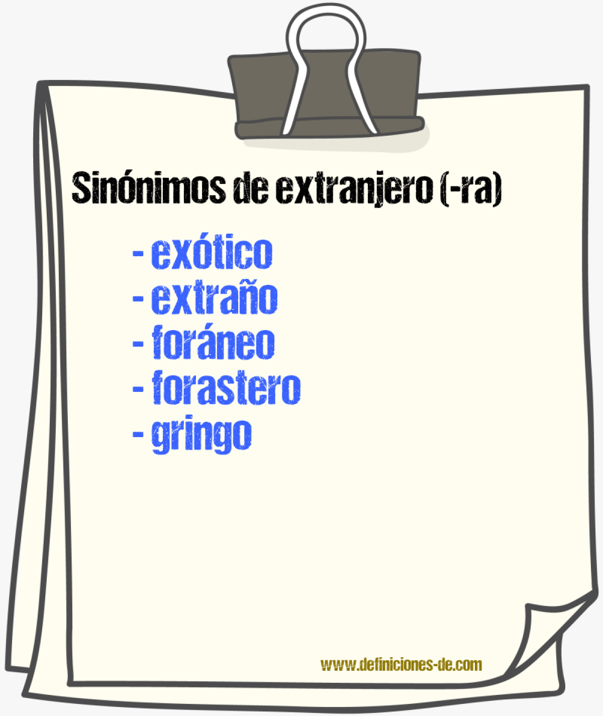 Sinnimos de extranjero