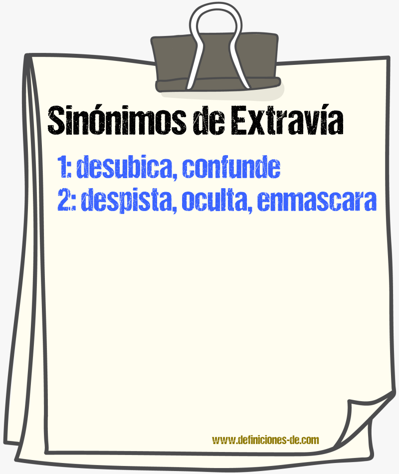 Sinónimos de extravía