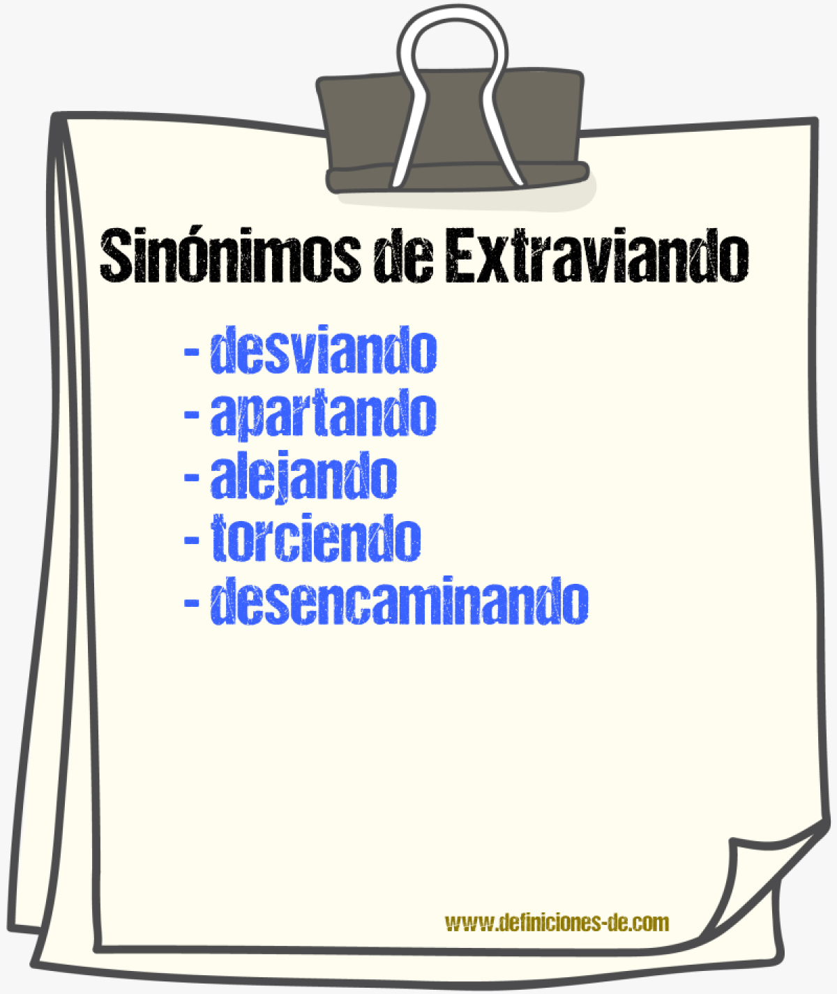 Sinónimos de extraviando