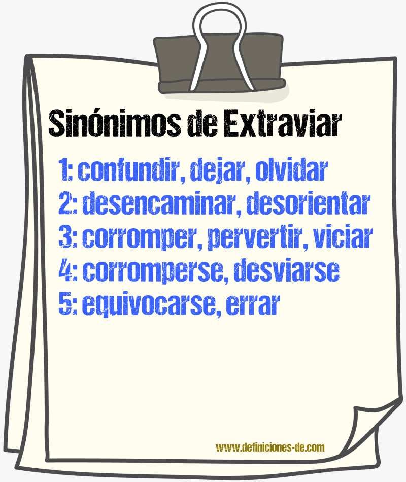 Sinnimos de extraviar