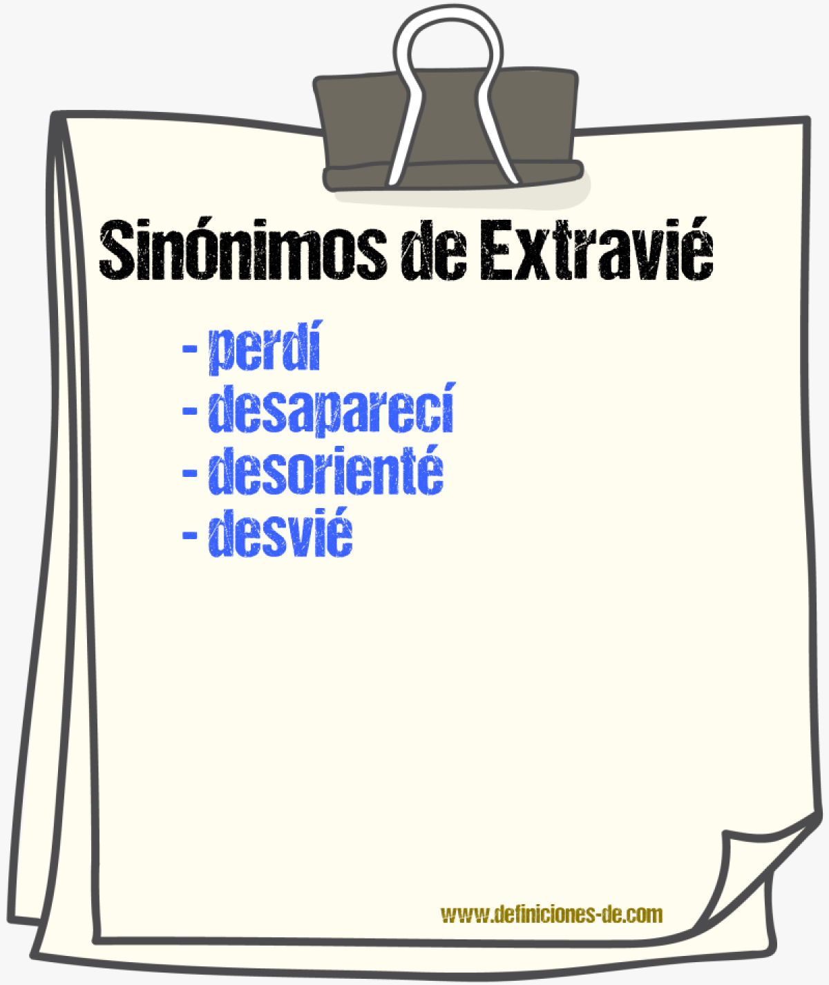 Sinónimos de extravié
