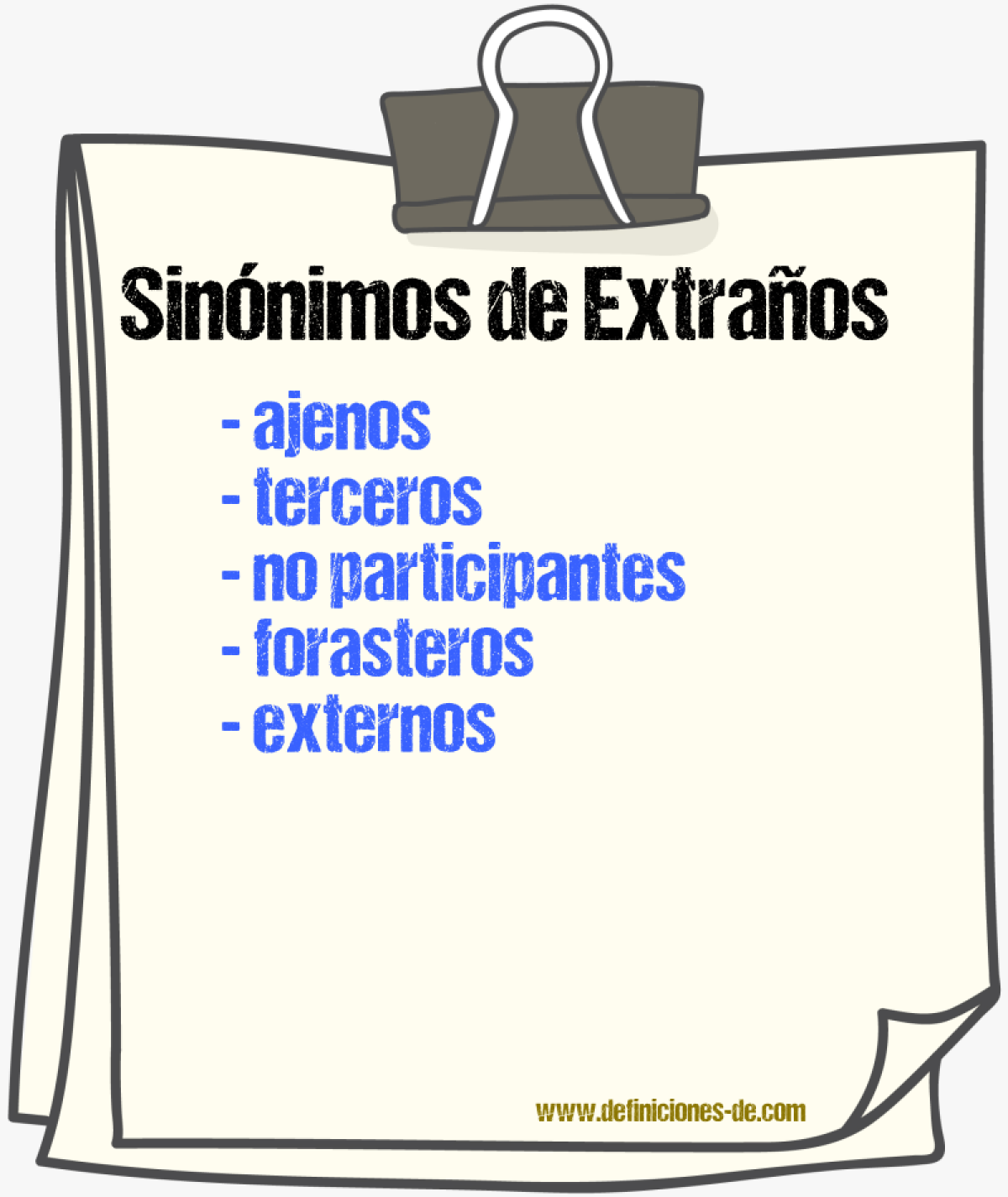 Sinónimos de extraños