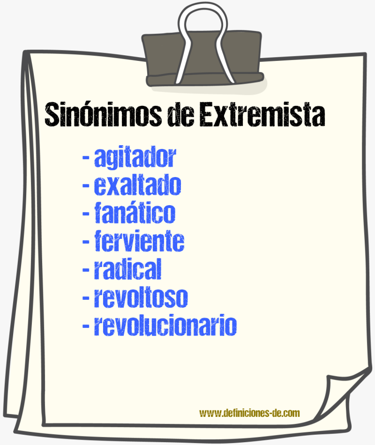 Sinnimos de extremista