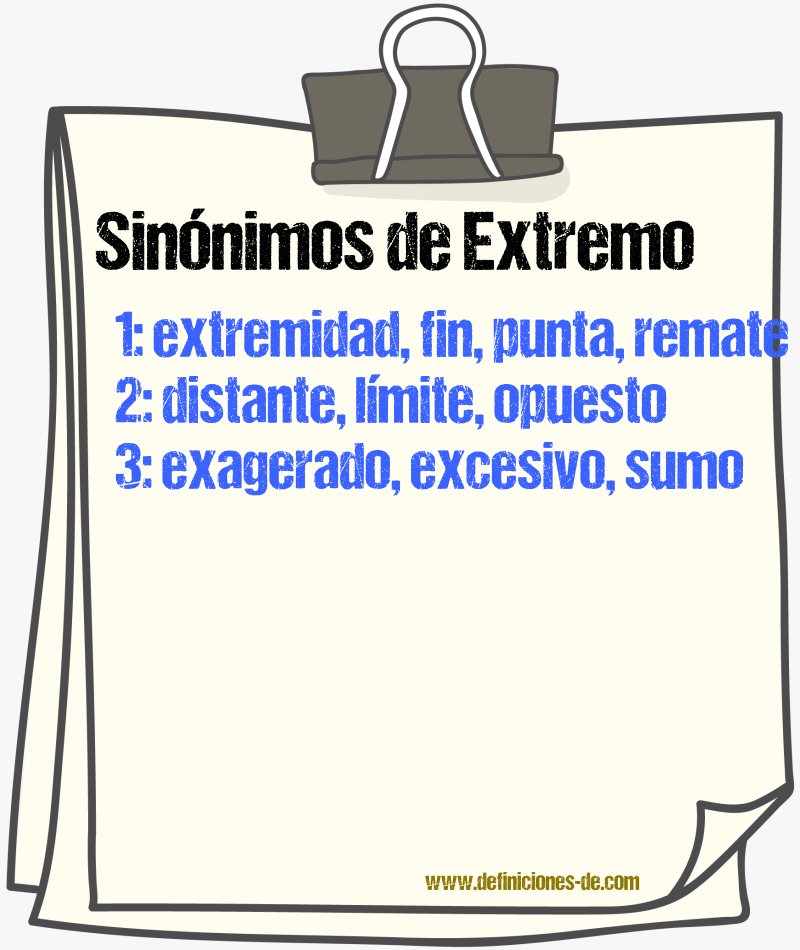 Sinnimos de extremo