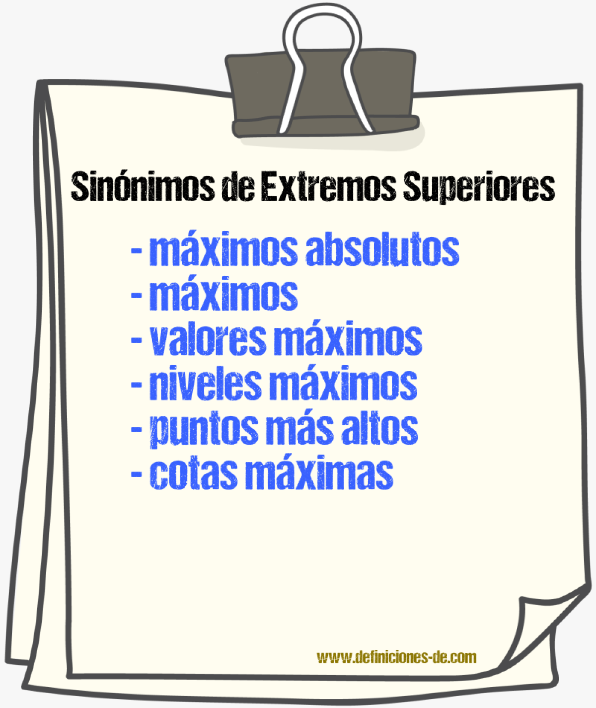 Sinónimos de extremos superiores