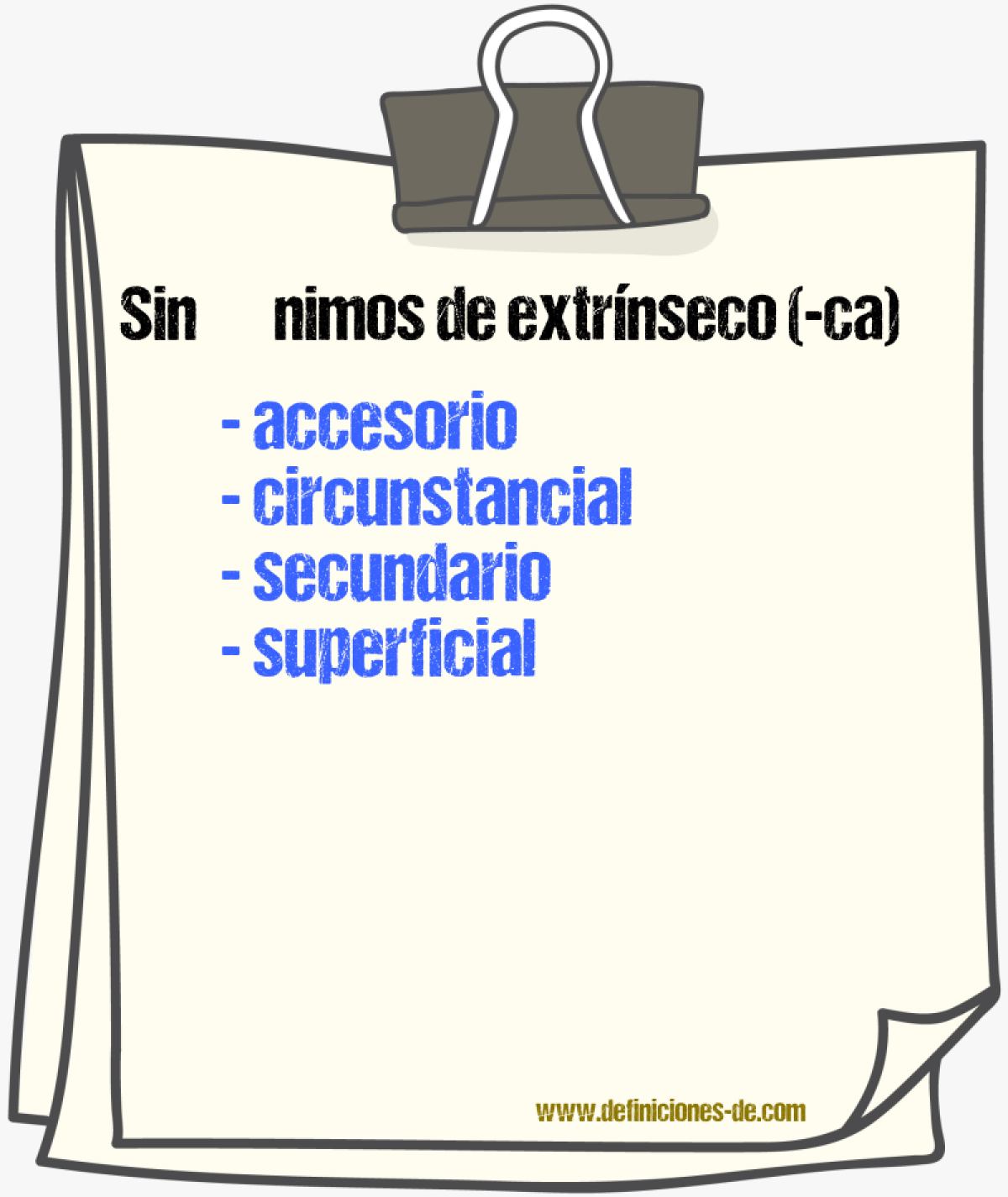 Sinnimos de extrnseco