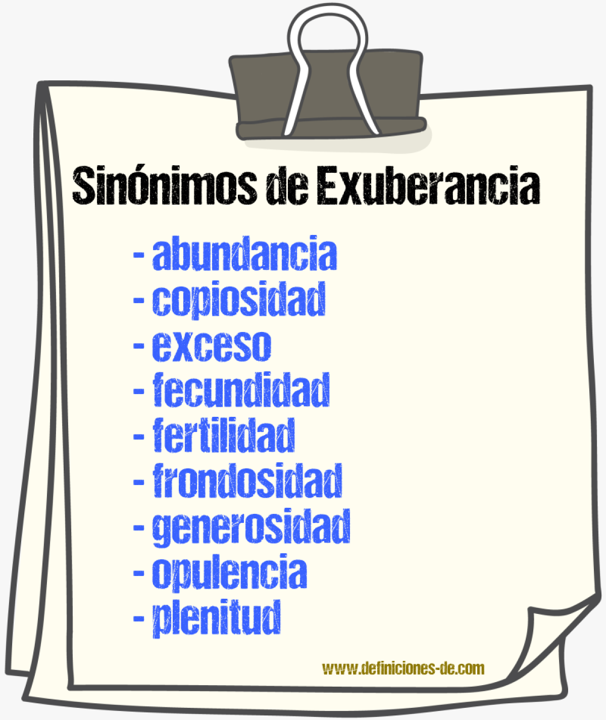 Sinnimos de exuberancia