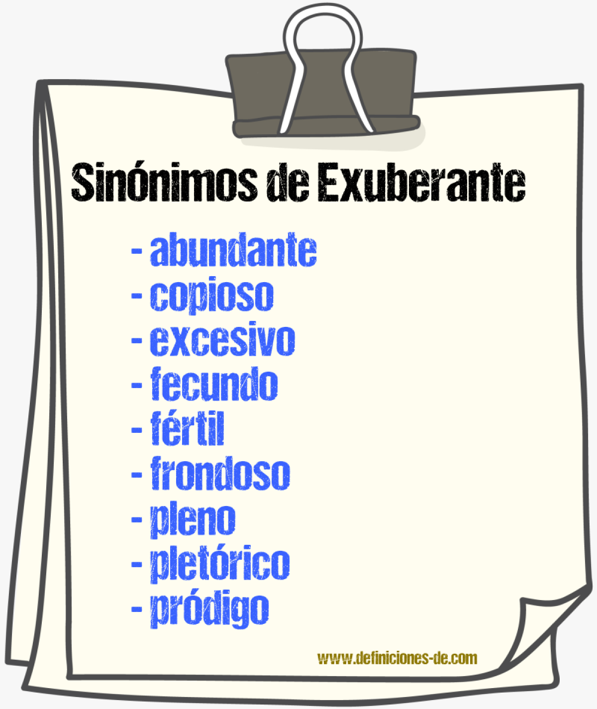 Sinnimos de exuberante