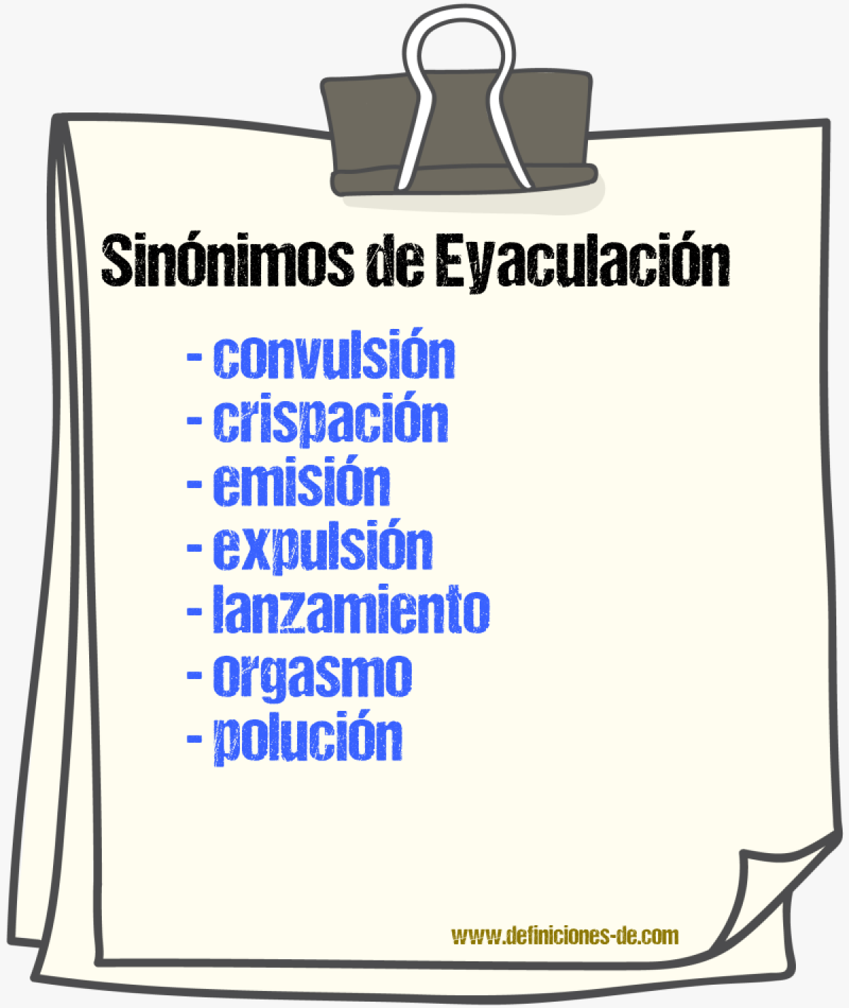 Sinnimos de eyaculacin