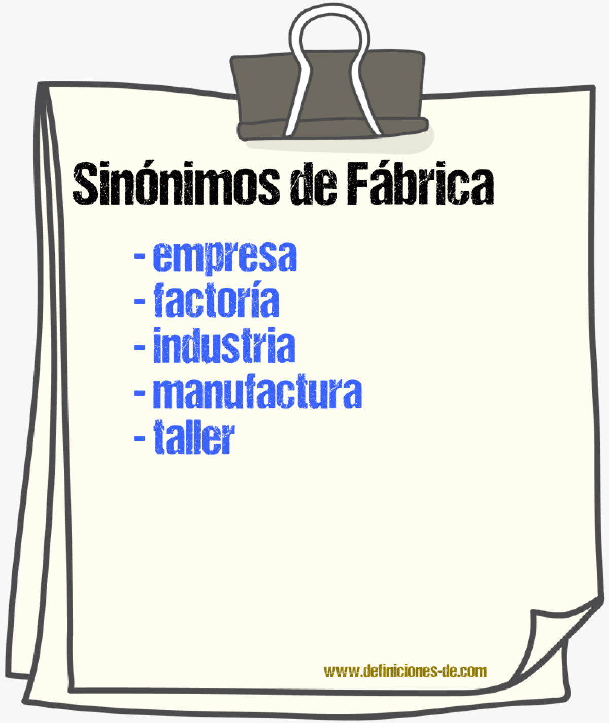 Sinnimos de fbrica