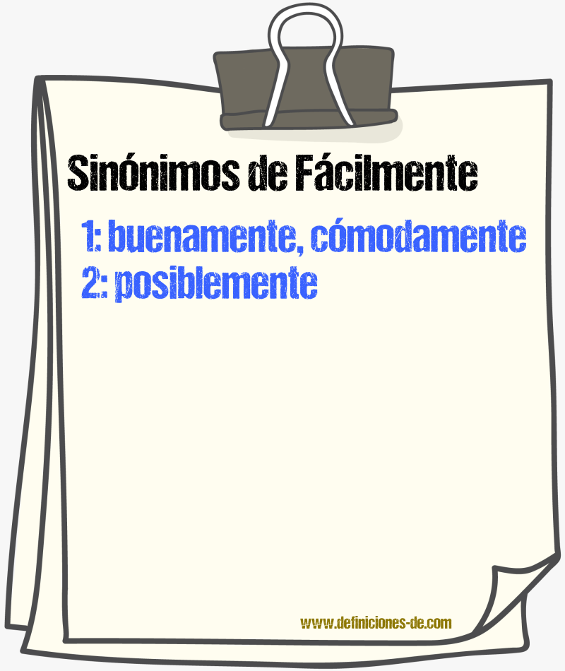 Sinnimos de fcilmente