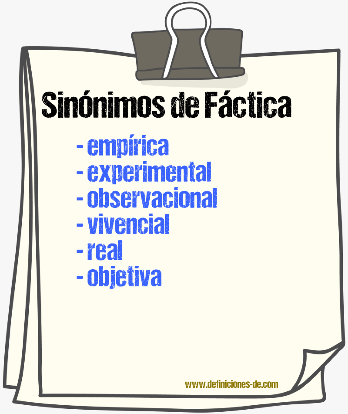 Sinónimos de fáctica