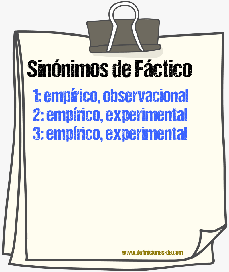 Sinónimos de fáctico