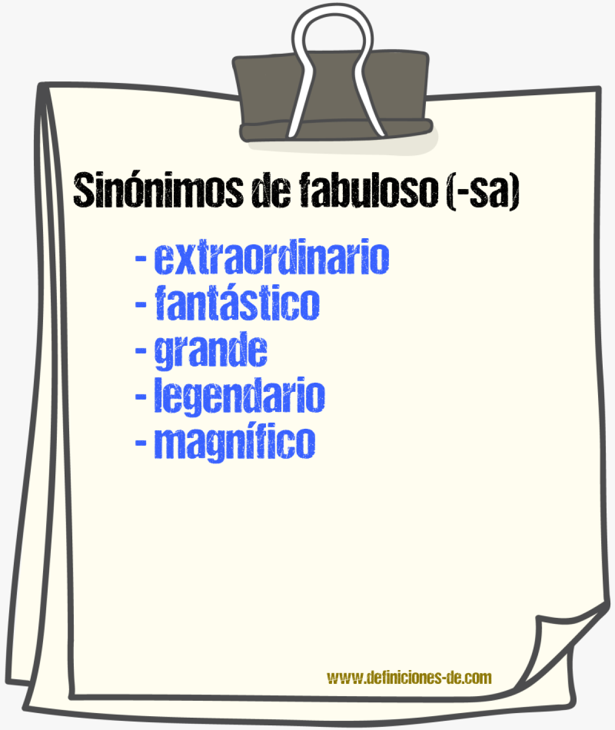 Sinnimos de fabuloso