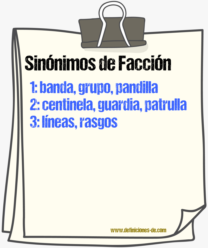 Sinnimos de faccin