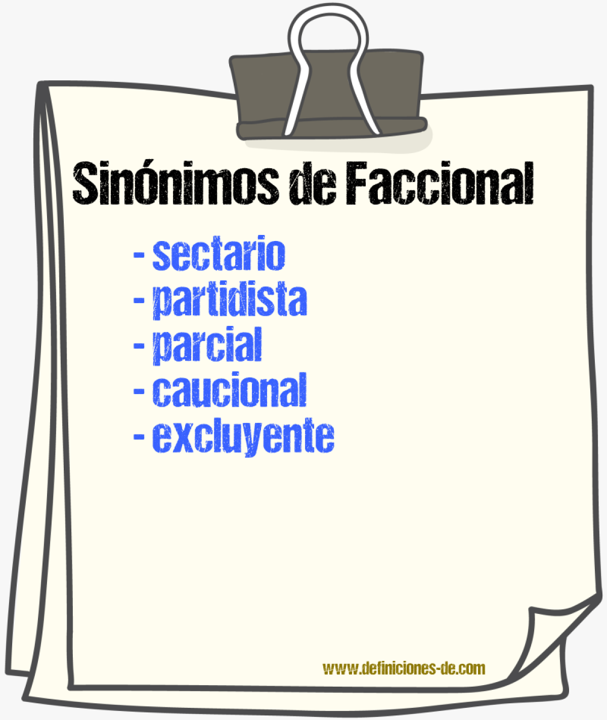 Sinónimos de faccional