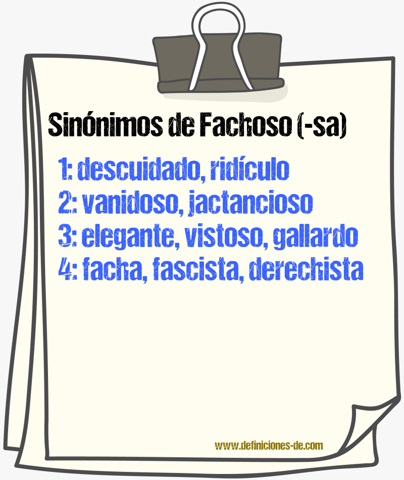 Sinnimos de fachoso