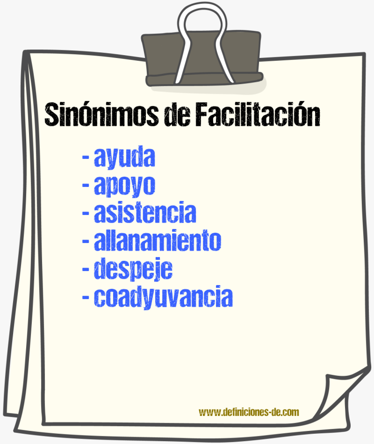 Sinónimos de facilitación
