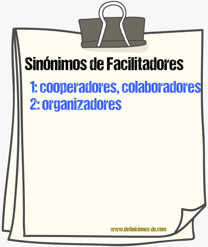 Sinónimos de facilitadores