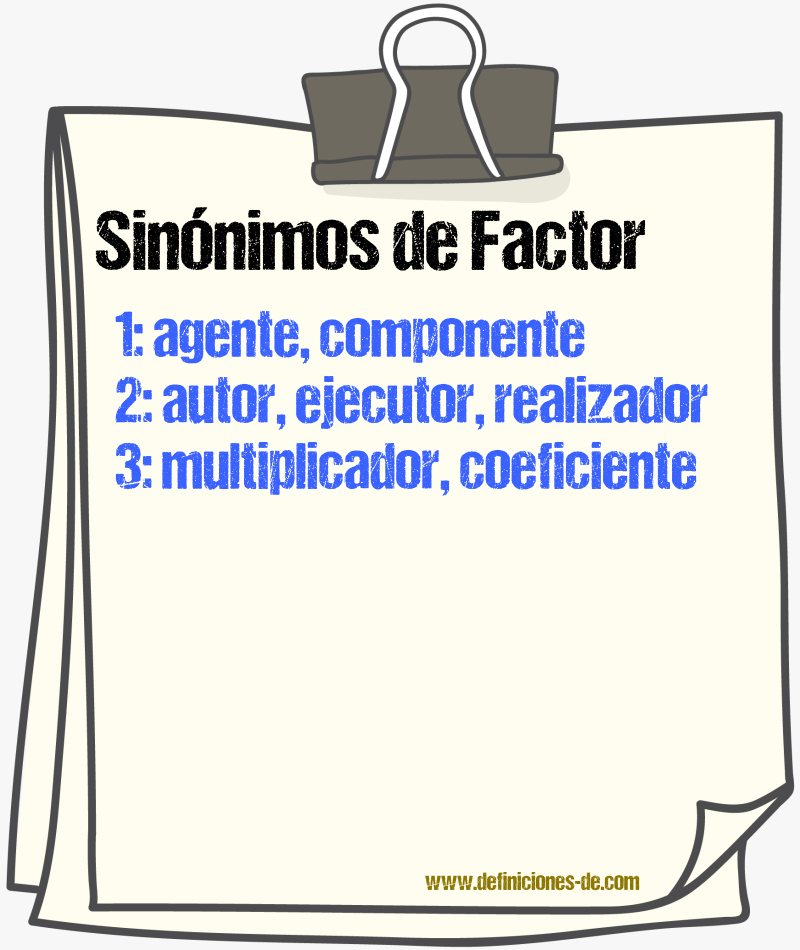 Sinnimos de factor