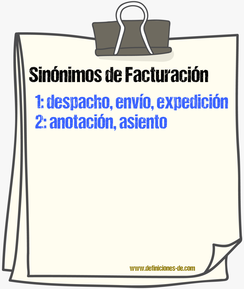 Sinnimos de facturacin