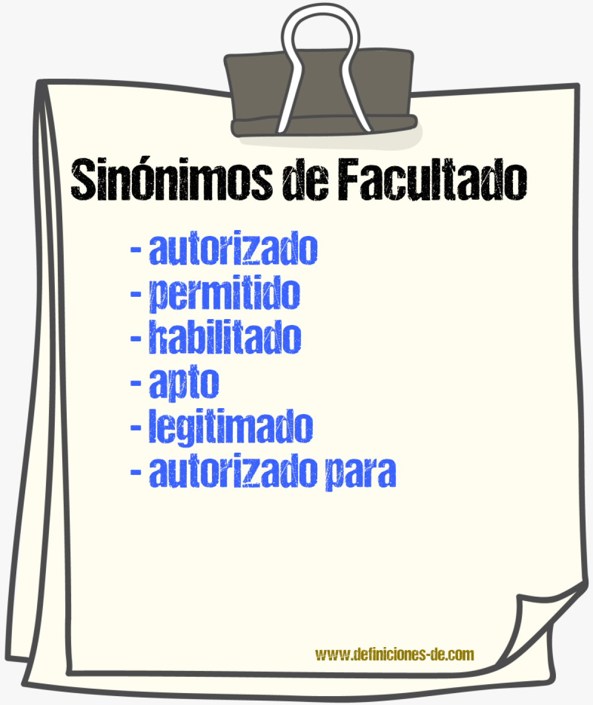 Sinónimos de facultado
