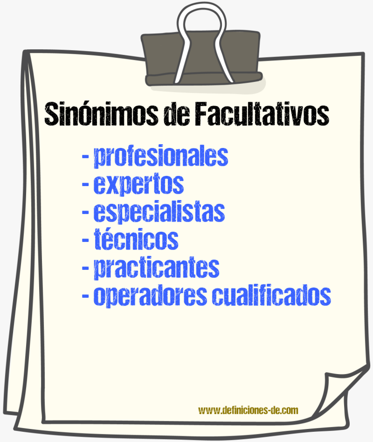 Sinónimos de facultativos