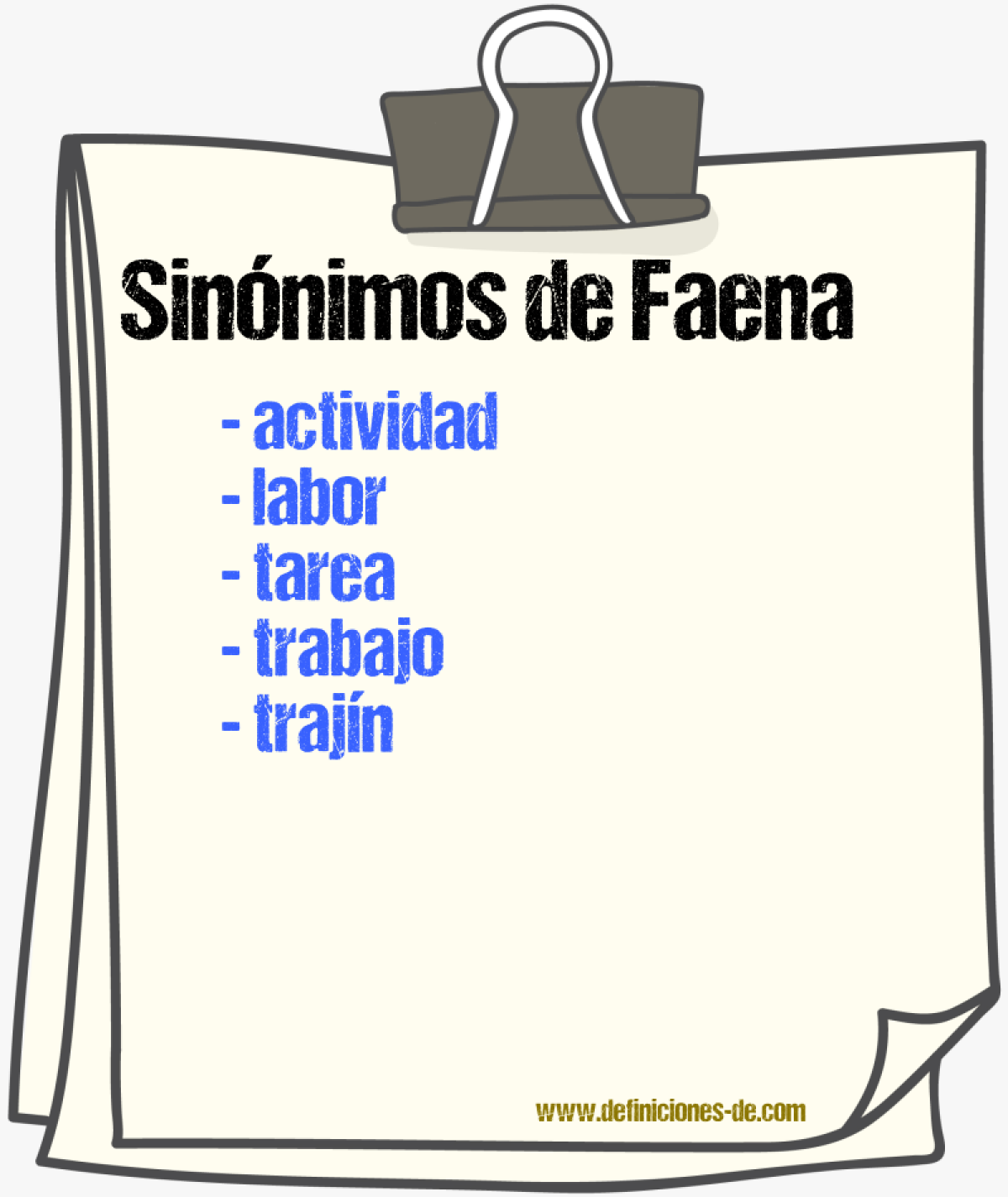 Sinnimos de faena