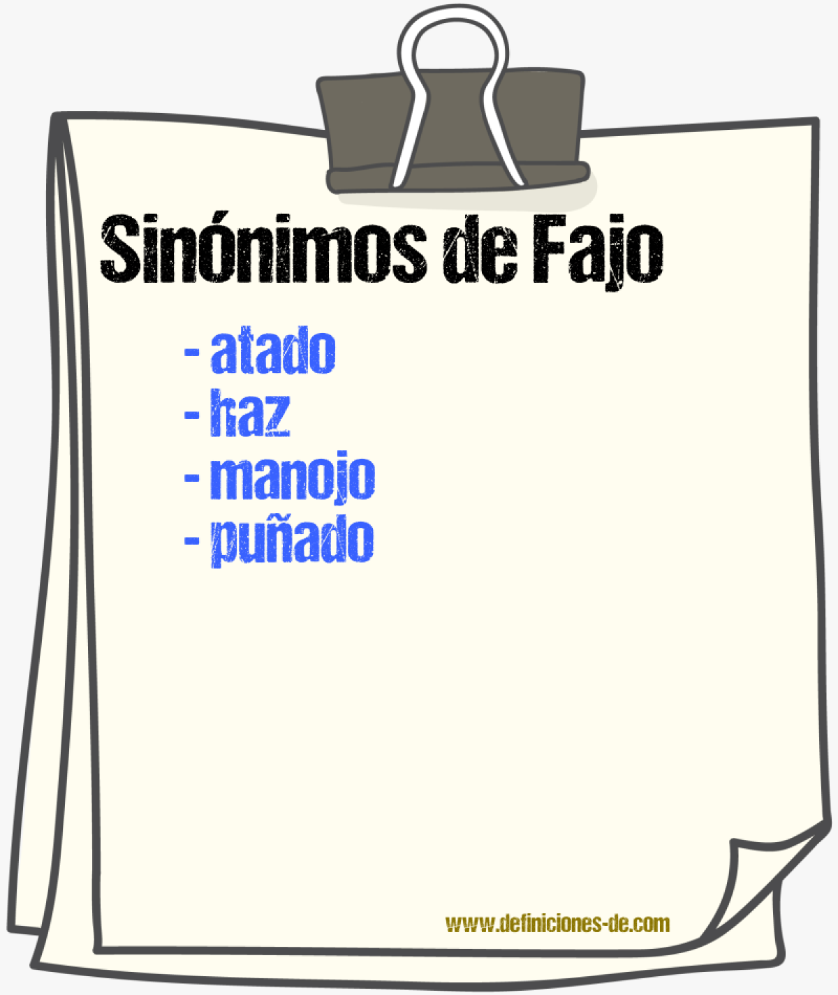 Sinnimos de fajo