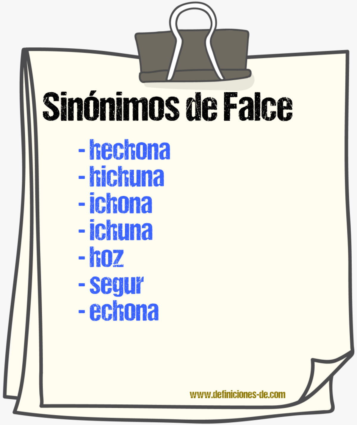 Sinnimos de falce