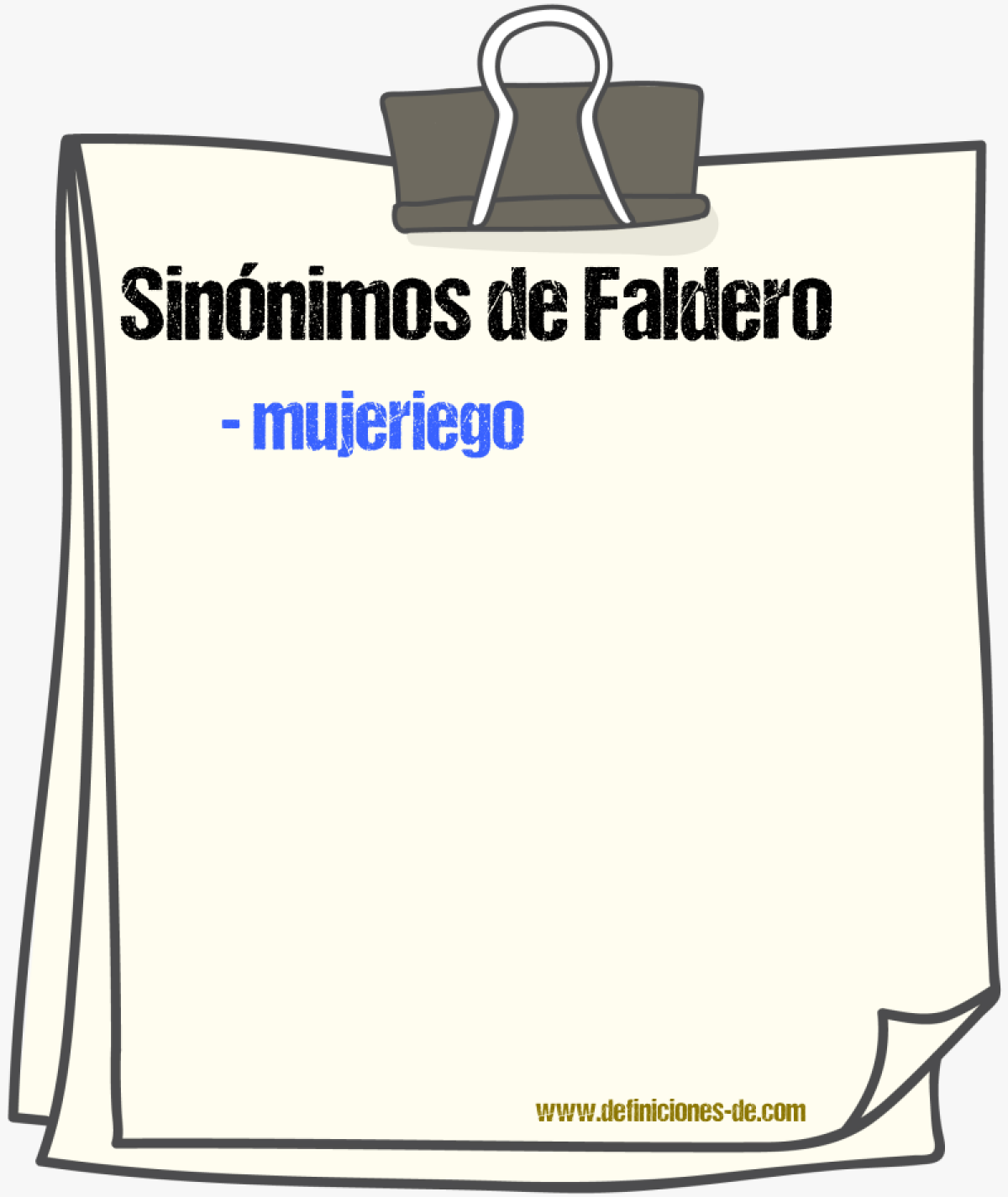 Sinnimos de faldero