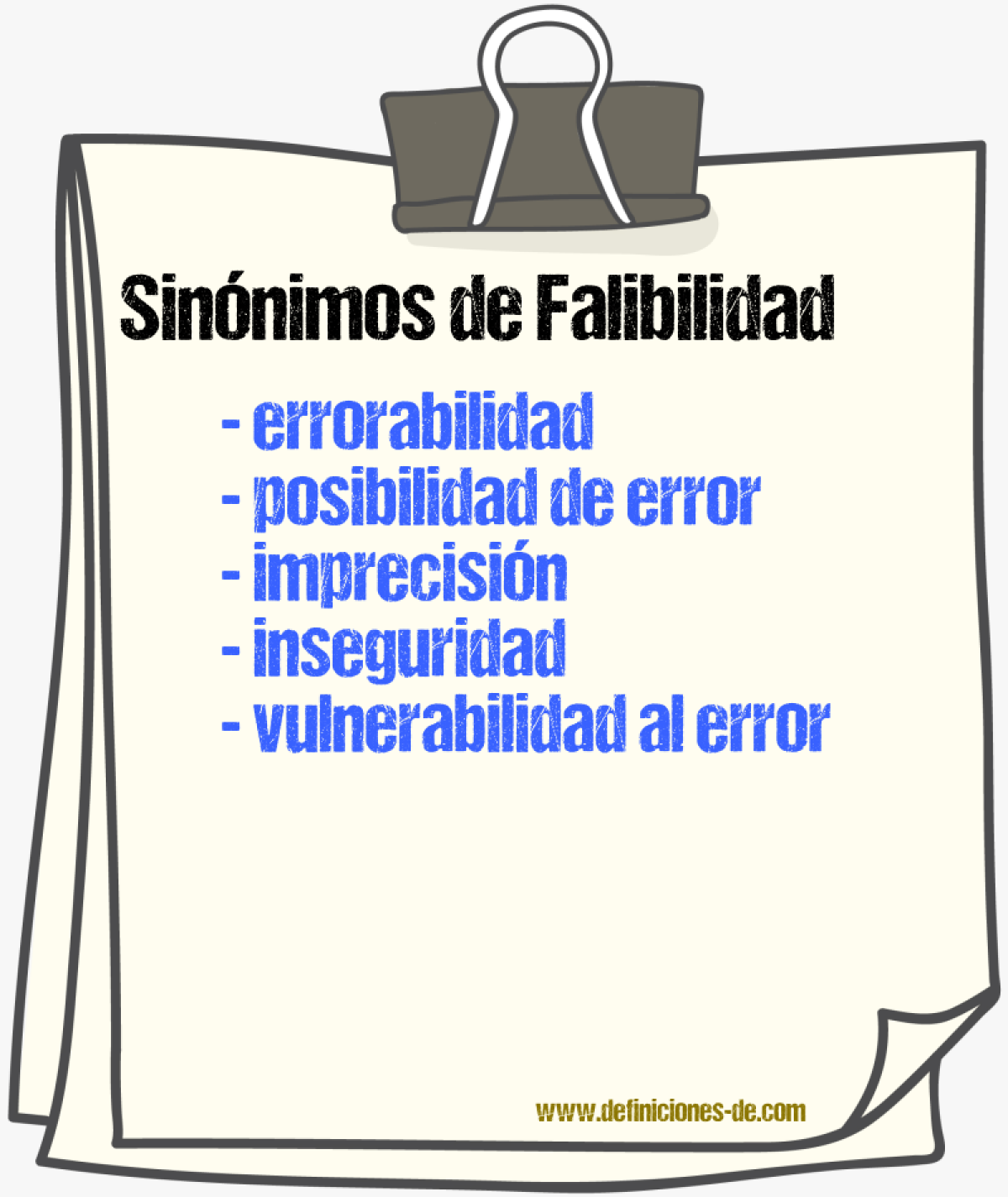 Sinónimos de falibilidad